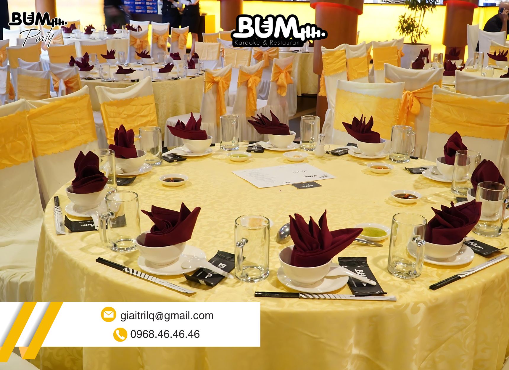 Hỗ trợ setup bàn ghế theo yêu cầu